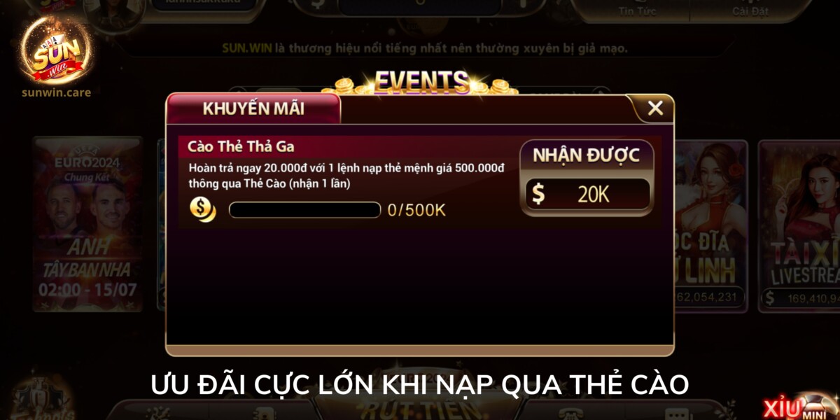 Ưu đãi mới nhất dành cho thành viên nạp tiền qua thẻ cào